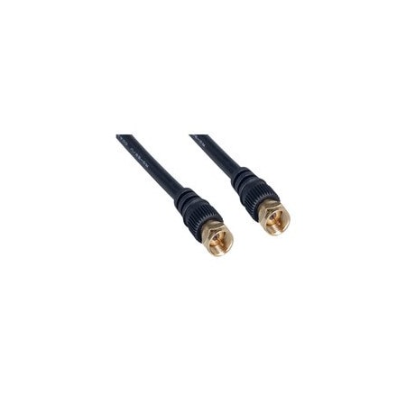 Cable Wholesale RG59 F-pin Coaxial Cable with Gold connectors, Black, F-pin Male, 6 foot 10X2-01106G